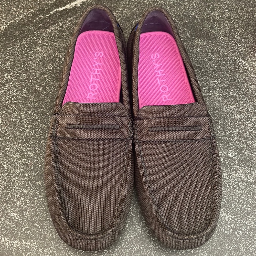 Brand new Rothy’s dark brown drivers, sz 10.5